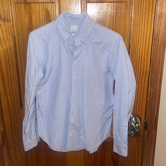 Chemise Vintage bleue clair et blanche Rayée Lacoste M/L – fripsquare
